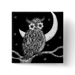 Midnight Owl Square Pin