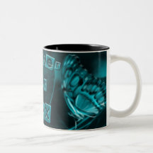 Midnight Passion, Blue Butterfly Kisses Mugs