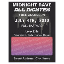 Midnight Rave Flyer by ZazzleFlyers Midnight Rave Flyer