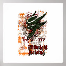 midnight rising olive affected design poster