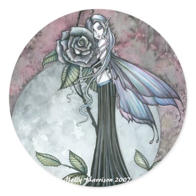 Midnight Rose Fairy Stickers by Molly Harrison by robmolily