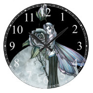 Midnight Rose Fairy Wall Clock