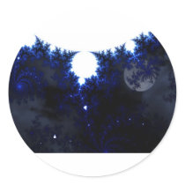 midnight sky round stickers