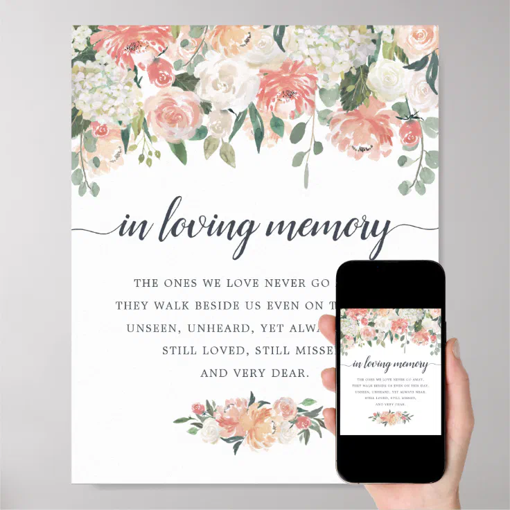 Midsummer Floral Wedding Memorial Sign Zazzle