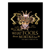 Midsummer Night's Dream Quote (Gold Version) Post Cards