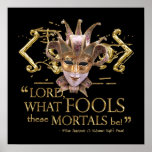 Midsummer Night's Dream Quote (Gold Version) Poster
