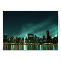 Midtown Manhattan skyline at Night Lights, NYC Greeting Card
