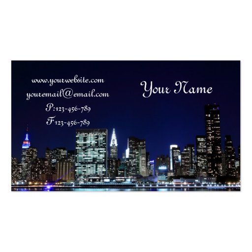 Midtown Manhattan Skyline, New York City Business Card Templates