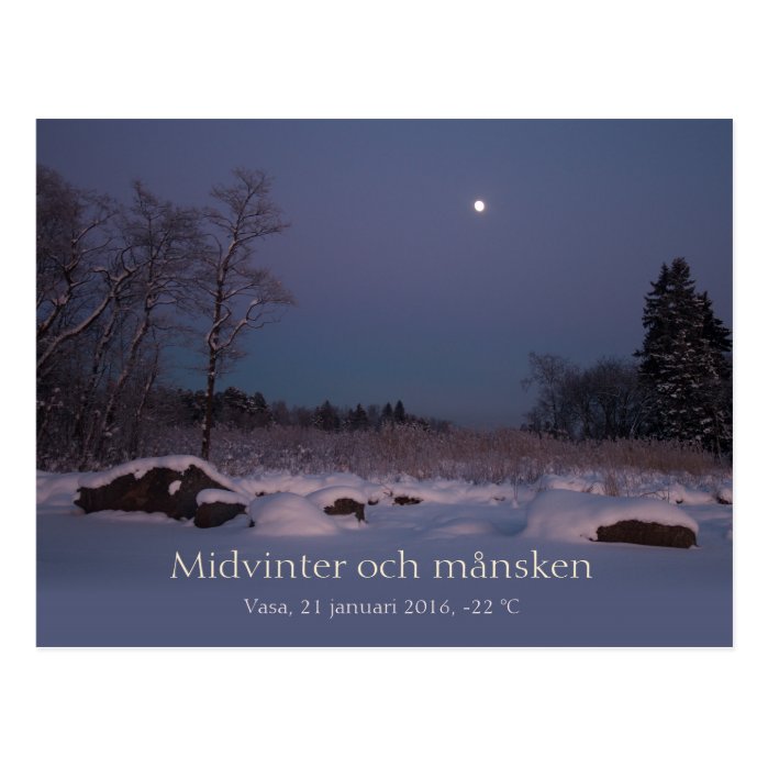 Midvinter och månsken Vasa Vaasa Finland CC0827 Postcard