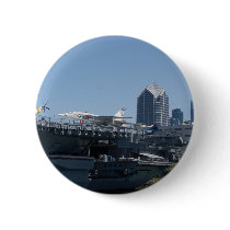 Midway Aircraft Carrier Docked In San Diego Pinback Button