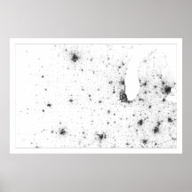 Midwest Railroad Constellation Census Dotmap Posters