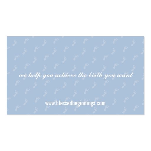 MIDWIFE BUSINESS CARD :: pregnant belly baby feet (back side)