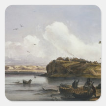Mih-Tutta-Hankush, a Mandan Village, plate 16 from Square Sticker
