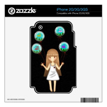 Mika and The Balloons Decal For iPhone 3GS