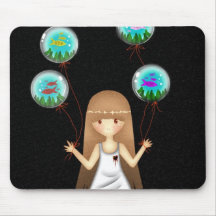 Mika and the balloons mouse pad