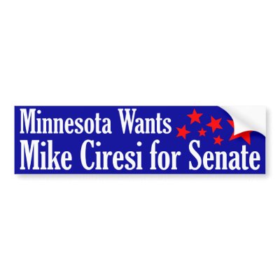 Mike Ciresi for Senate Bumper Stickers by irregulargoods