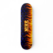 Mike skateboard fire and flames design.