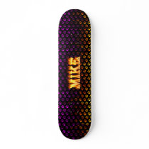 Mike skateboard fire and flames design.