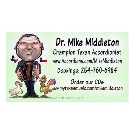 Mike & The Middletones Music Business Card Template (front side)