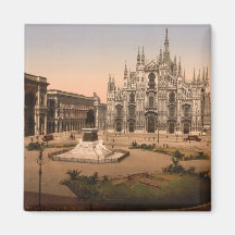 Milan Cathedral and Piazza, Lombardy, Italy Fridge Magnet