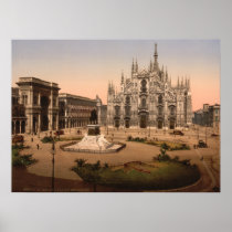 Milan Cathedral and Piazza, Lombardy, Italy Posters