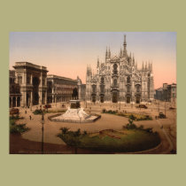Milan Cathedral and Piazza, Lombardy, Italy posters