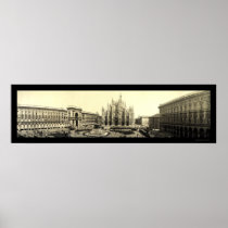 Milan Duomo Square Italy Photo 1909 Print