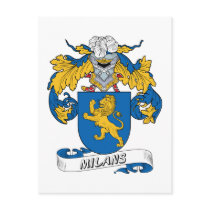 Milans Family Crest postcards