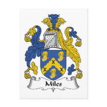 Miles Family Crest postcards by coatsofarms Miles Family Crest postcards