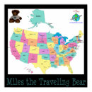 Miles the Traveling Bear Tracking Poster