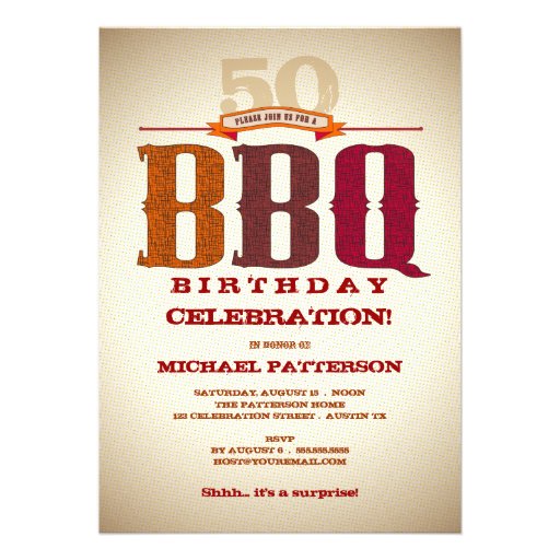 Milestone Birthday BBQ Celebration Invitation (front side)