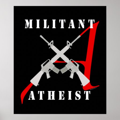 Militant Atheist black poster