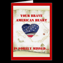 Military-American Heart/Miss You cards