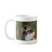Military Boxer dog mug