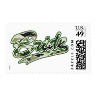 Military Bride Green Camouflage Stamp 