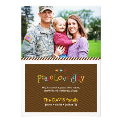 Military Brown Double Sided Holiday Photo Card