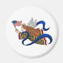 "Military Camo Angel" Fridge Magnets
