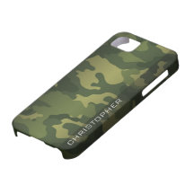 Military Camo Pattern Green with name iPhone 5 Covers