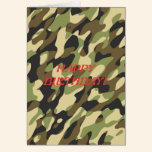 Military camouflage birthday card cards