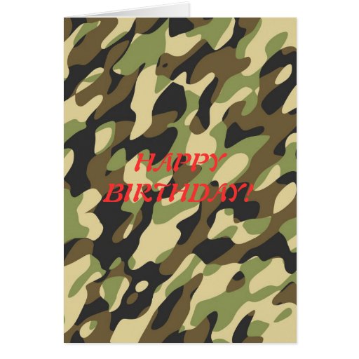 Military camouflage birthday card | Zazzle