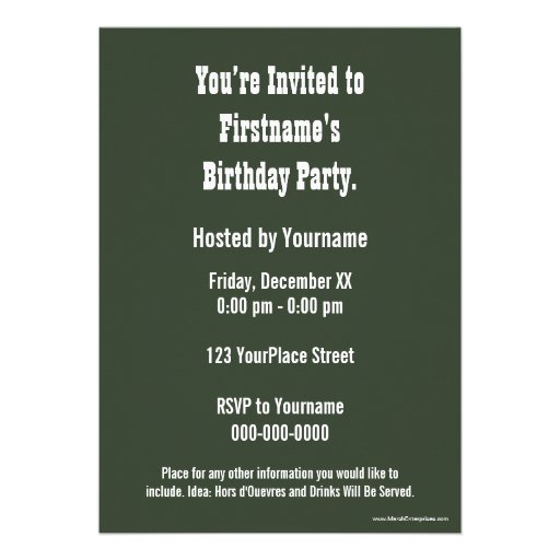 military / camouflage - Birthday Invitation