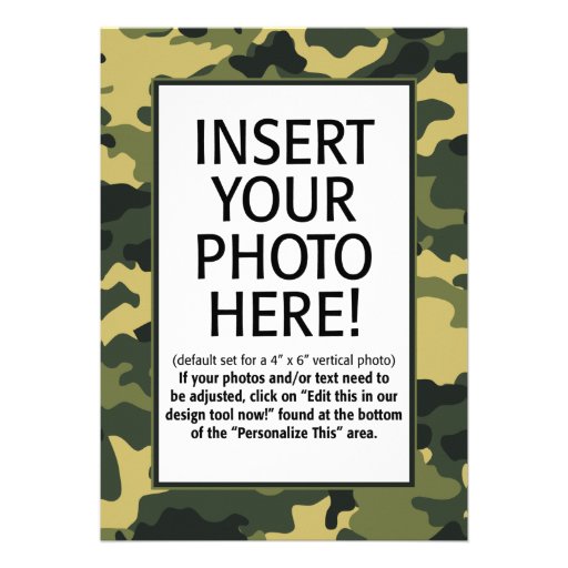 military / camouflage - Birthday Invitation (front side)