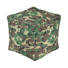 Military Camouflage Cube Pouf