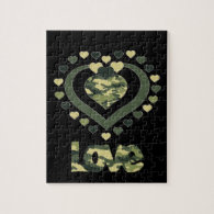 Military Camouflage Love hearts Puzzles
