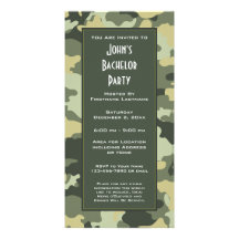 Military Camouflage Party Invitation Custom Photo Card
