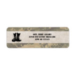 Military Camouflage with Army Combat Boots Custom Return Address Label