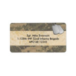 Military Camouflage with Dog Tags Personalized Address Label