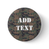 Military Digital Woodland Background Pinback Buttons