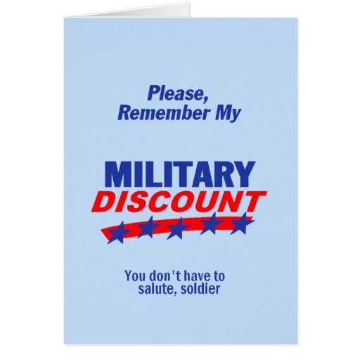 MILITARY DISCOUNT Card Zazzle