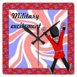 Military excitement square wallclocks